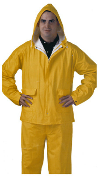 Tuff-Enuff Plus S62217-LG Double Layered PVC Rain Suit, Large, Yellow