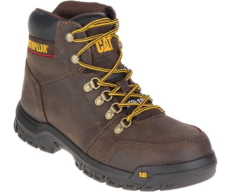 Cat® P90803-7M Men's Outline Slip Resistant Steel Toe Work Boot, Medium, Size 7