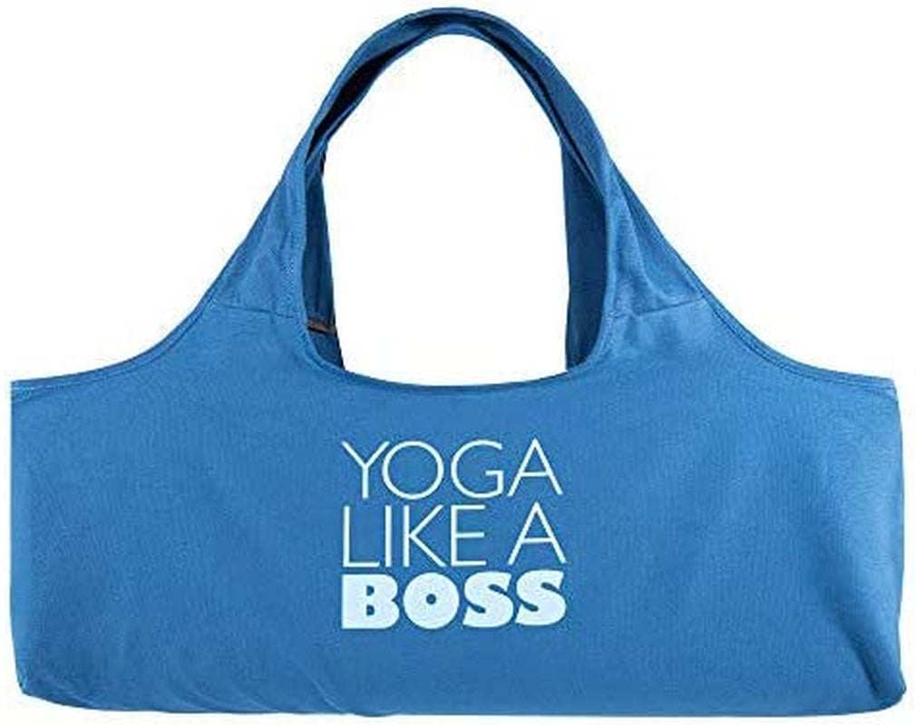 Yogapets Exercise Fun Yoga Mat Tote Bag | Large Mat Carrier with Strap & Side Pocket | Fits Most Size Mats (Boss)
