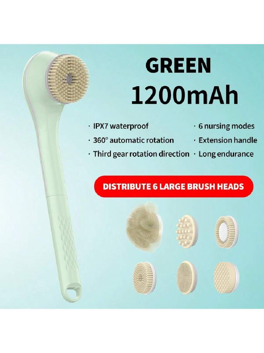 One Piece USB Powered Electric Cleaning Brush Shower Cleaning Brush With 5 Replacement Brush Heads Spin Scrubber Tile Floor Cleaning Tool For Bathroom Kitchen Car