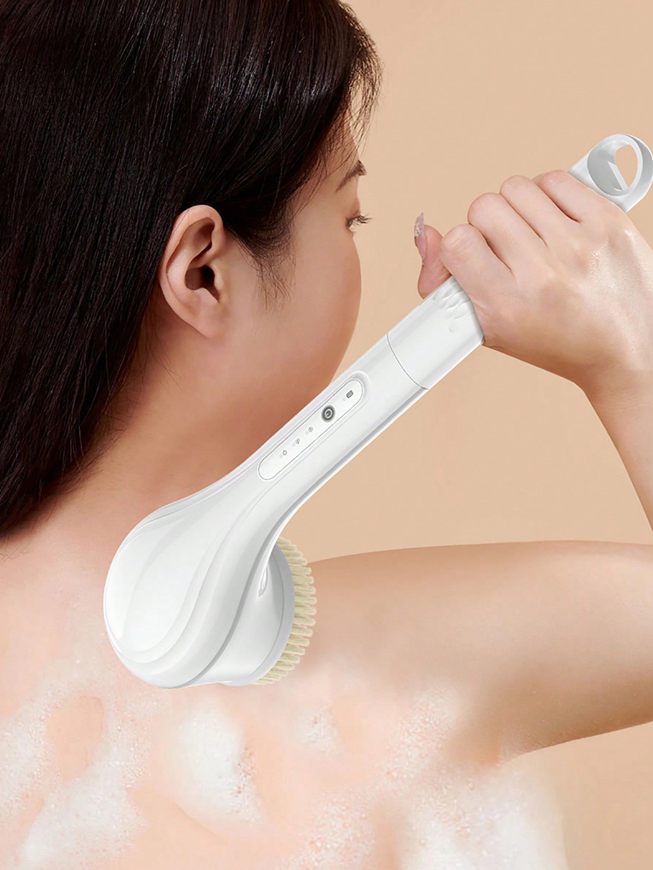 Electric Bath Brush Multi-Functional Waterproof Exfoliator Massage Lengthening Bath Appliance Soft Hair Clean Back