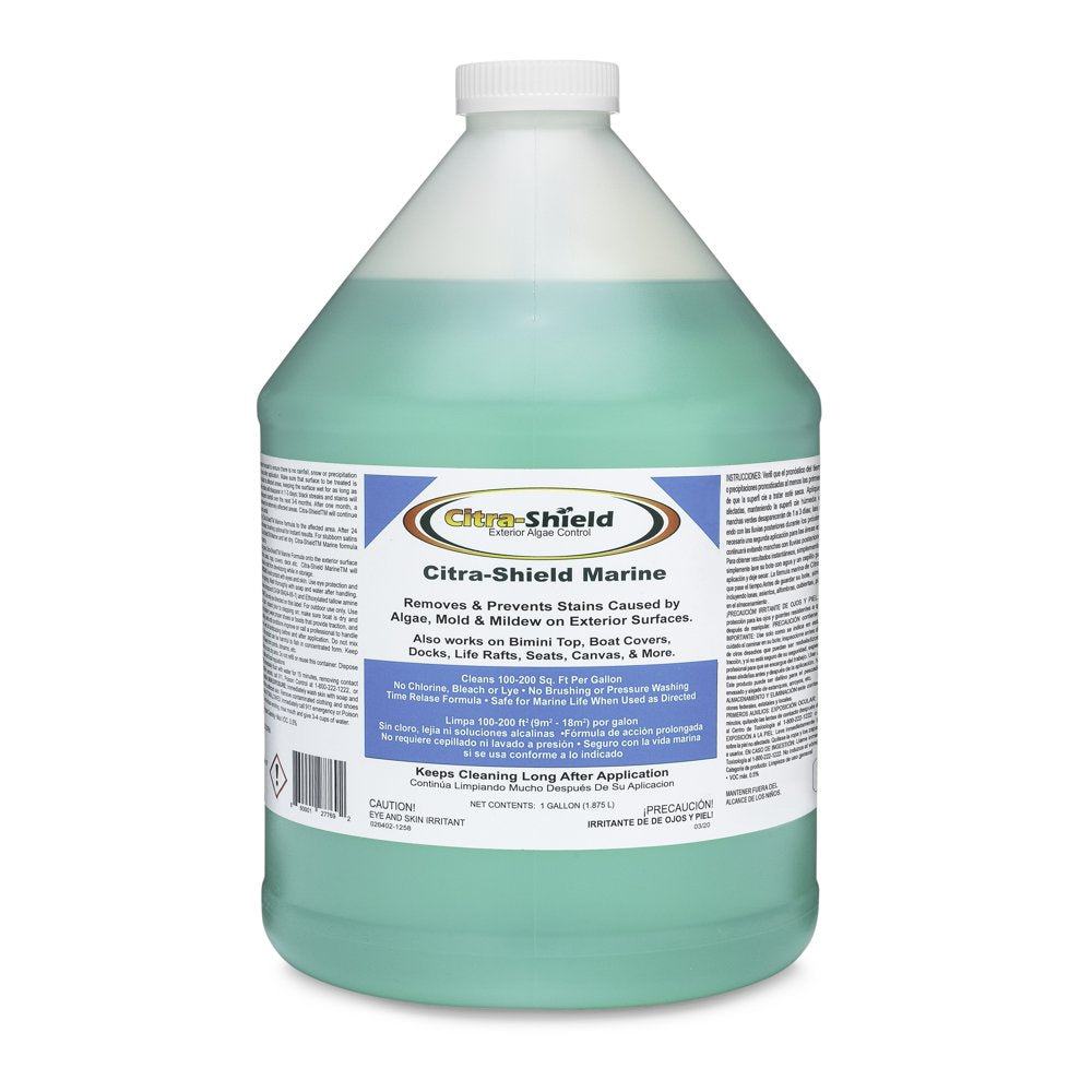 Citra-Shield Marine Algae, Mold and Mildew Remover and Prevention for Bimini Top, Boat Covers, Docks, Life Rafts, Seat, Canvas (1 Gallon)-Mg