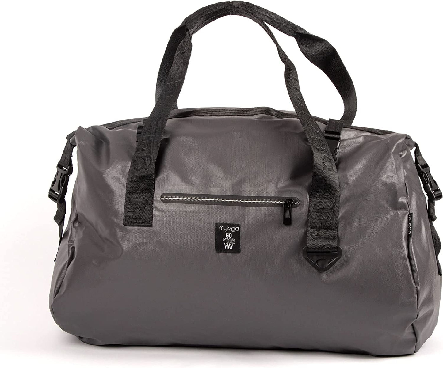 Myga Women'S Vegan Grey Messenger Pilates Mat Adjustable Carry Handle Straps and Zipped Storage Pockets-Multifunctional Compact Exercise Fitness Yoga Bag, Standard