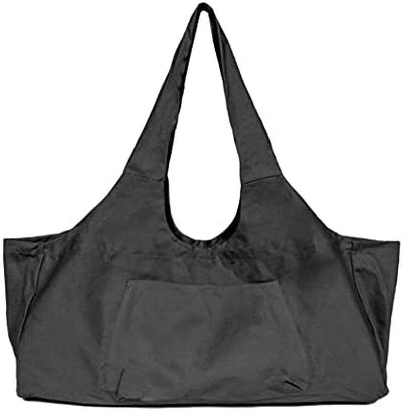 LILYZUU Large Yoga Mat Bag Multi-Purpose Gym Bag Yoga Mat Tote Sling Carrier with Side Pocket Fits Most Size Mats, Black