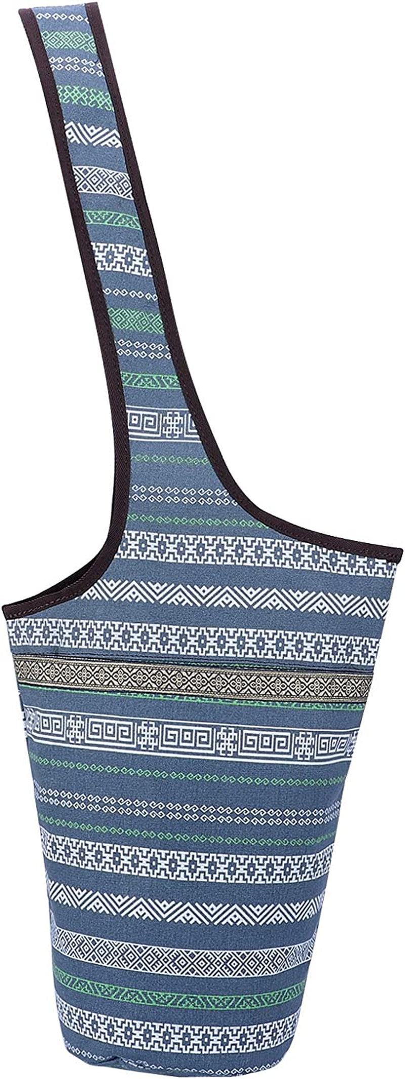 HUA ANGEL Yoga Mat Bag - Canvas Large Sling Pilates Bag, Floral Long Yoga Tote Carriers for Women, Fits Most Size Mats