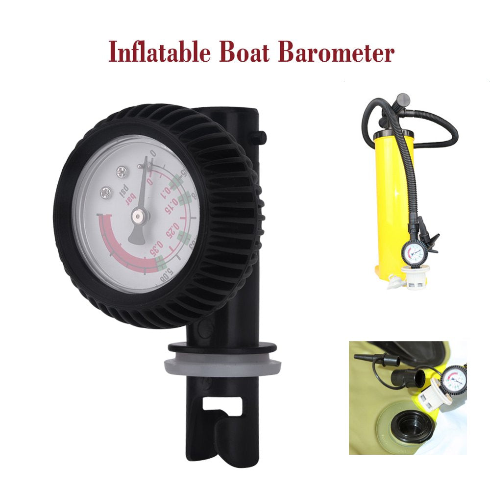 Ccdes Air Pressure Gauge, Inflatable Boat Barometer, Nylon Inflatable Boat Air Pressure Gauge Barometer for Kayak Raft (Black)