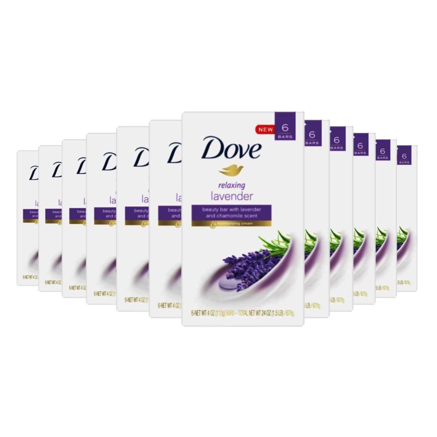 Dove Relaxing Beauty Bar with Lavender and Chamomile 3.75 OZ 6 ct - 12 Pack (72 ct)
