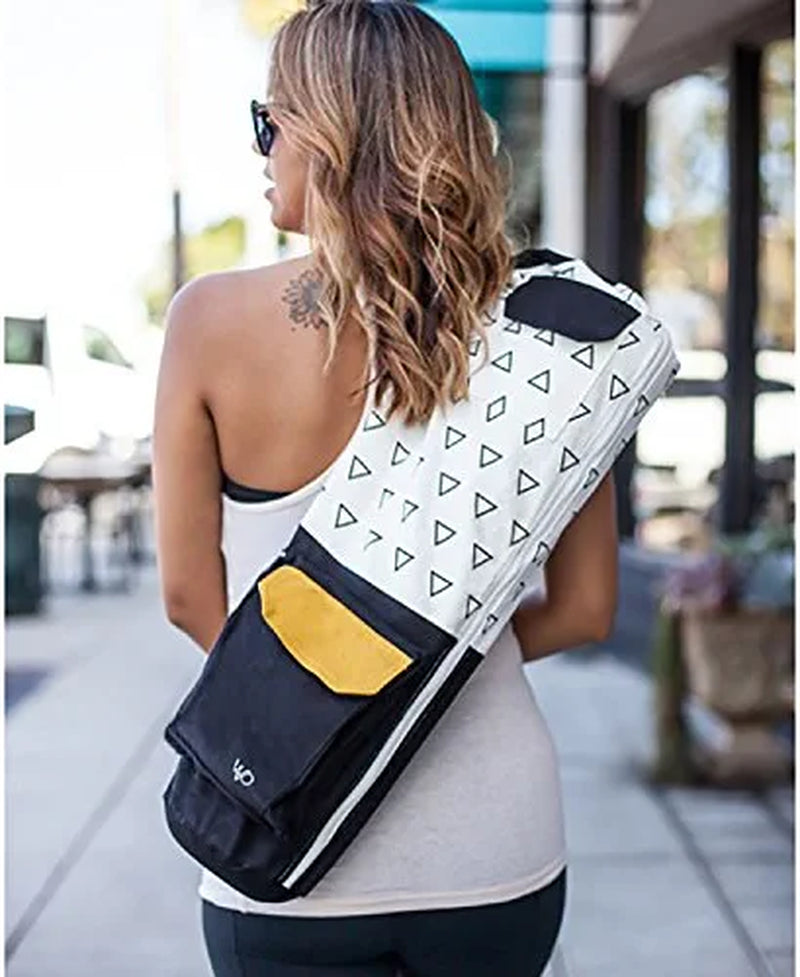 Open Road Goods Eco Friendly Yoga Mat Bag | Organic Yoga Bag for Extra Wide Mats | Yoga Mat Carrier for Men & Women: Full Zip, Adjustable Carry, Pockets, GOTS 100% Cotton Canvas