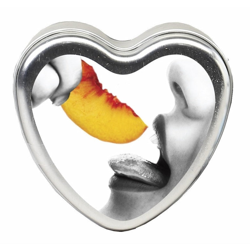 Candle 3-in-1 Heart Edible Peach 4.7 Oz Intimates Adult Boutique