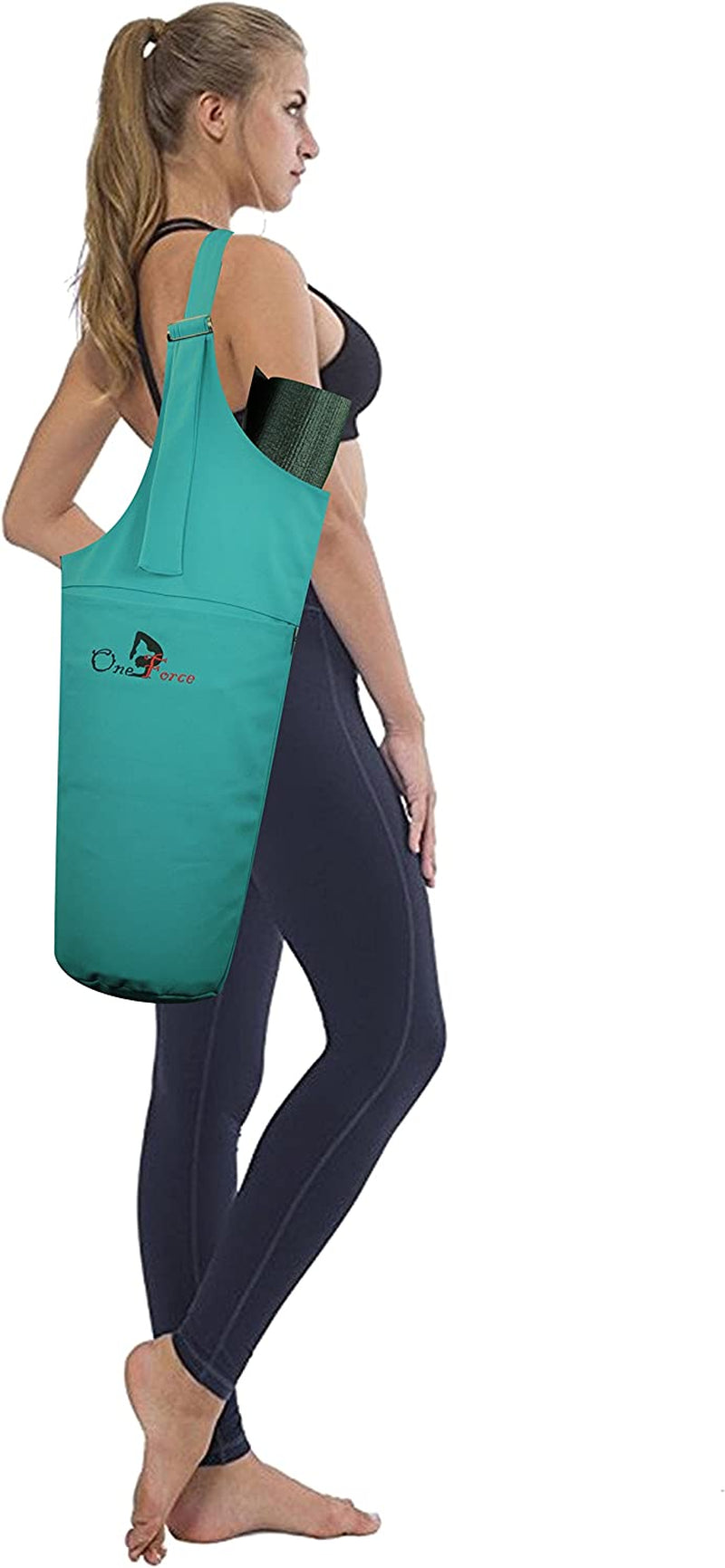 Oneforce Yoga Mat Bag - Yoga Mat Carrier- Extra Large Tote- Adjustable Shoulder Strap- Large Side Pocket & Zipper Pocket