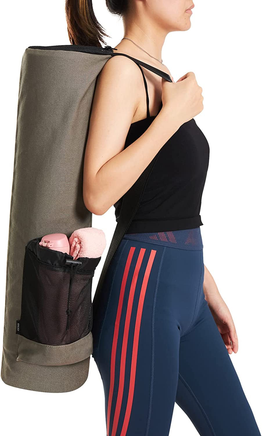 KALIDI Yoga Mat Bag, Full-Zip with Large Pocket and Breathable Window,For 1/4-Inch 1/3-Inch Thick Yoga Mat,Easy to Carry to Gym Class Beach Park Travel