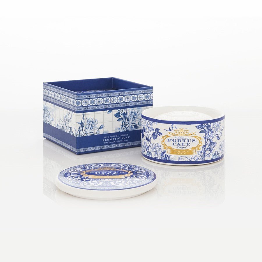 Portus Cale Gold & Blue Soap in Jewel Box | Pink Pepper & Jasmine