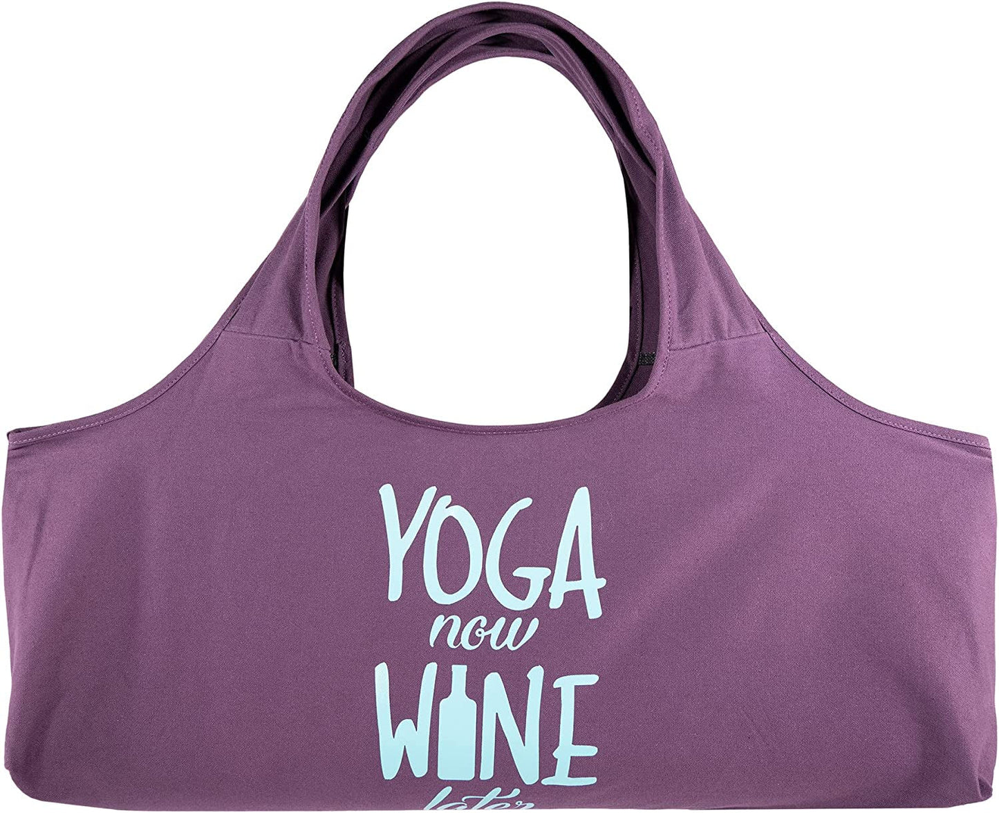 Wild Essentials Yoga Bag Yoga Now Wine Later Exercise Tote, Large Mat Carrier with Shoulder Strap and inside Pocket, Fits Most Yoga Mats, Rugged 10 Ounce, Recycled Cotton Canvas