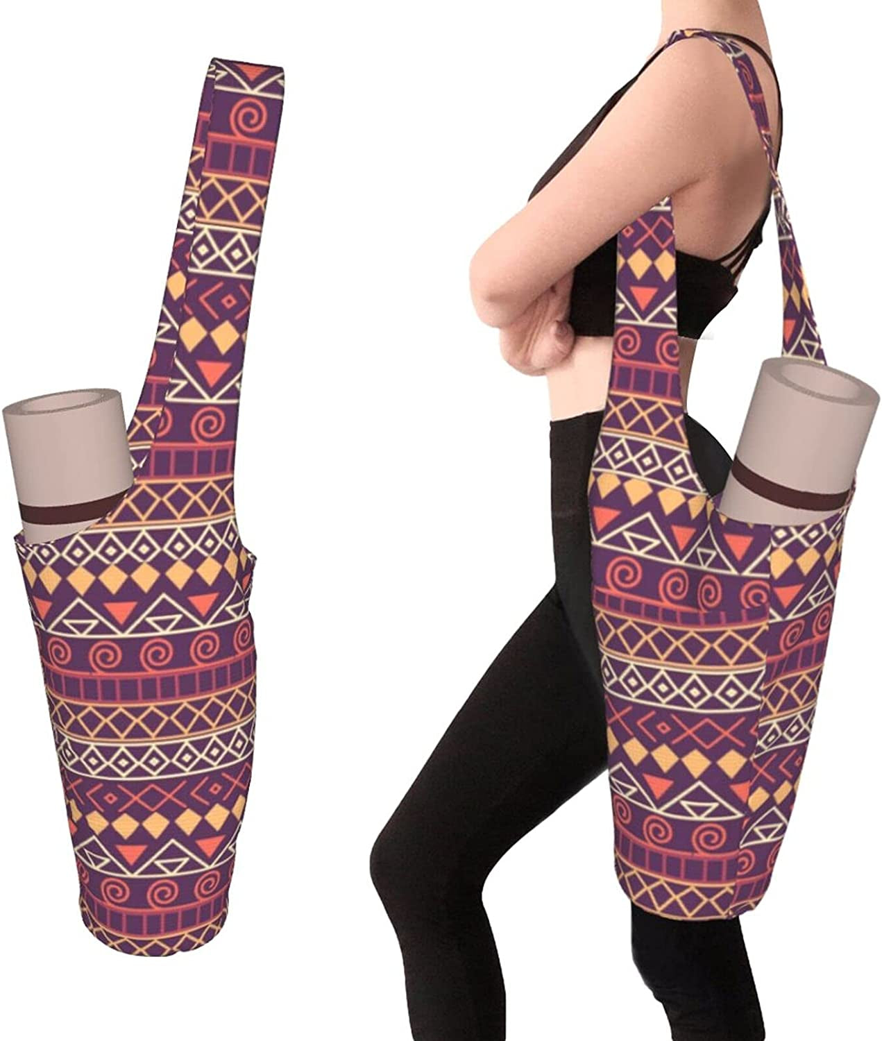 Yoga Mat Bag Yoga Mat Tote Sling Carrier with Large Side Pockets Holds More Yoga Accessories Fit Most Size Mats