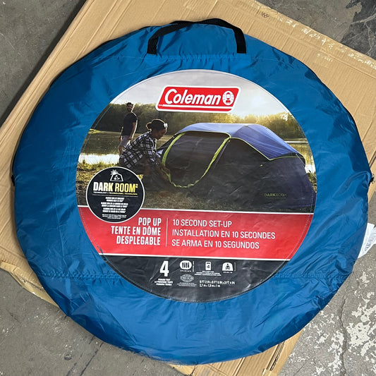 COLEMAN Pop Up Burst Darkroom Tent 4 Person Blue  9'2"x 6'6"x 3'4"