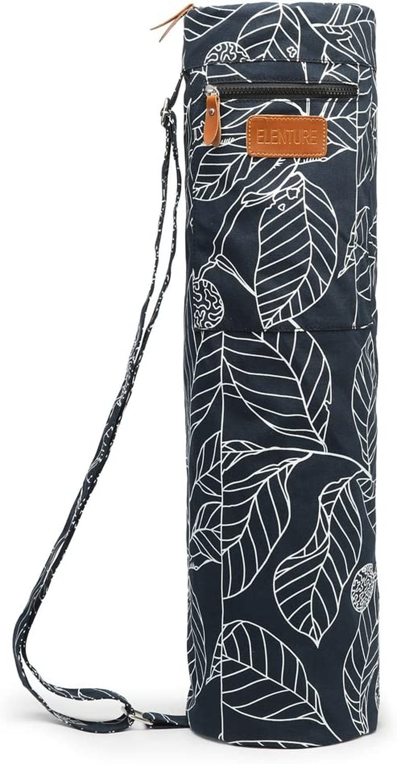 ELENTURE Yoga Mat Bag for 1/4-Inch 1/3-Inch Thick Exercise Yoga Mat, Exercise Yoga Mat Carrier Full-Zip Yoga Mat Carry Bag with Pockets and Adjustable Strap