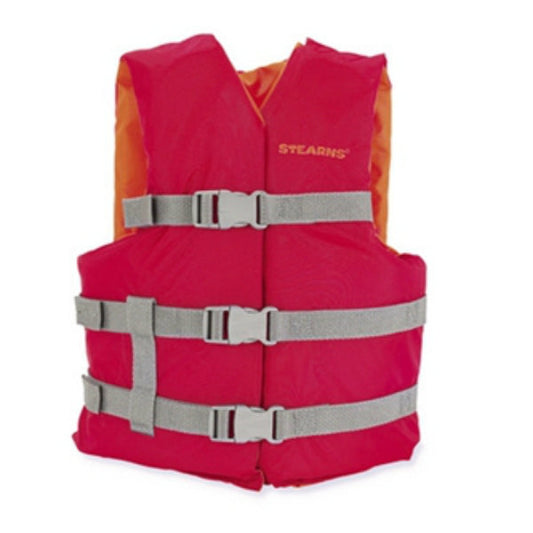 Stearns® 3000004472 Youth Classic Series Boating Life Vest, Red, 50-90 Lbs