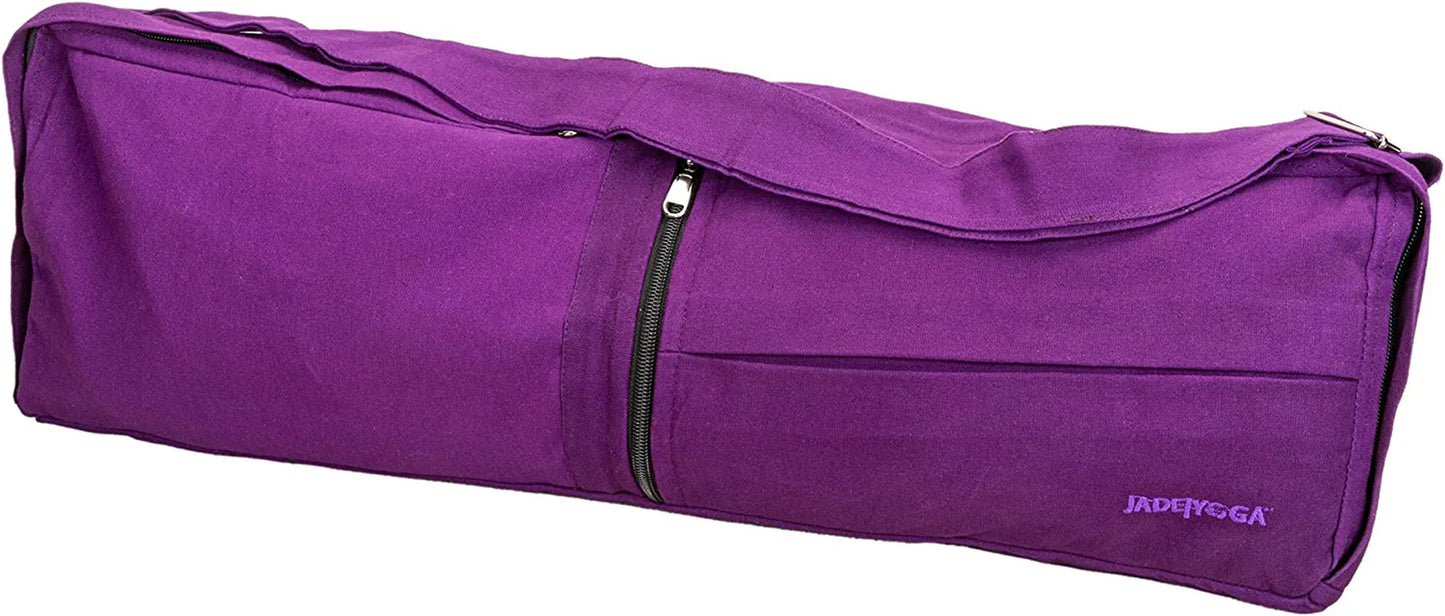 Jadeyoga Macaranga Mat Bag - Yoga Mat Bag & Yoga Mat Carrier W/ Adjustable Shoulder Strap, Women & Mens Yoga Bag - Yoga Supplies & Yoga Accessories for Women & Men - Organic Cotton Yoga Bag