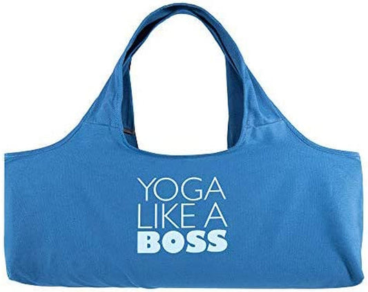Yogapets Exercise Fun Yoga Mat Tote Bag | Large Mat Carrier with Strap & Side Pocket | Fits Most Size Mats (Boss)