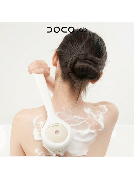 1pc Rechargeable Long Handled Electric Bath Brush,with Detachable Bathing Sponge, Whole Body, Easy To Use
