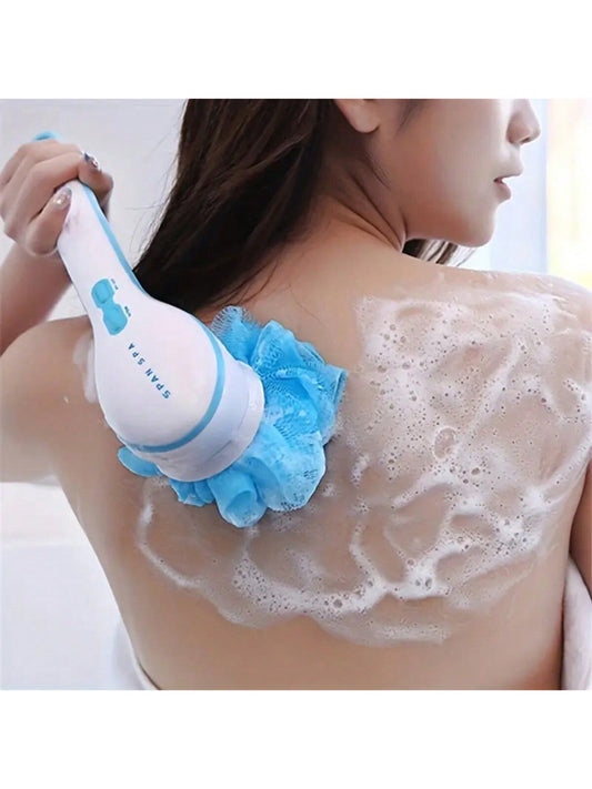 1pc Battery Operated Electric Massage Bath Brush With Long Handle, Multi-Functional Exfoliating And Scrubbing Tool For A Comfortable Bath Experience