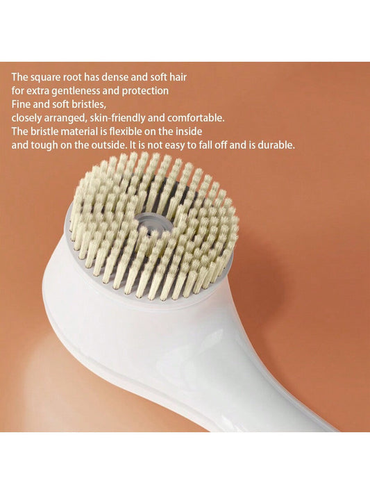 1pc Electric Bath Brush Suitable For Neck And Shoulder Massage, Deep Cleaning Skin, Comes With 6 Different Brush Heads