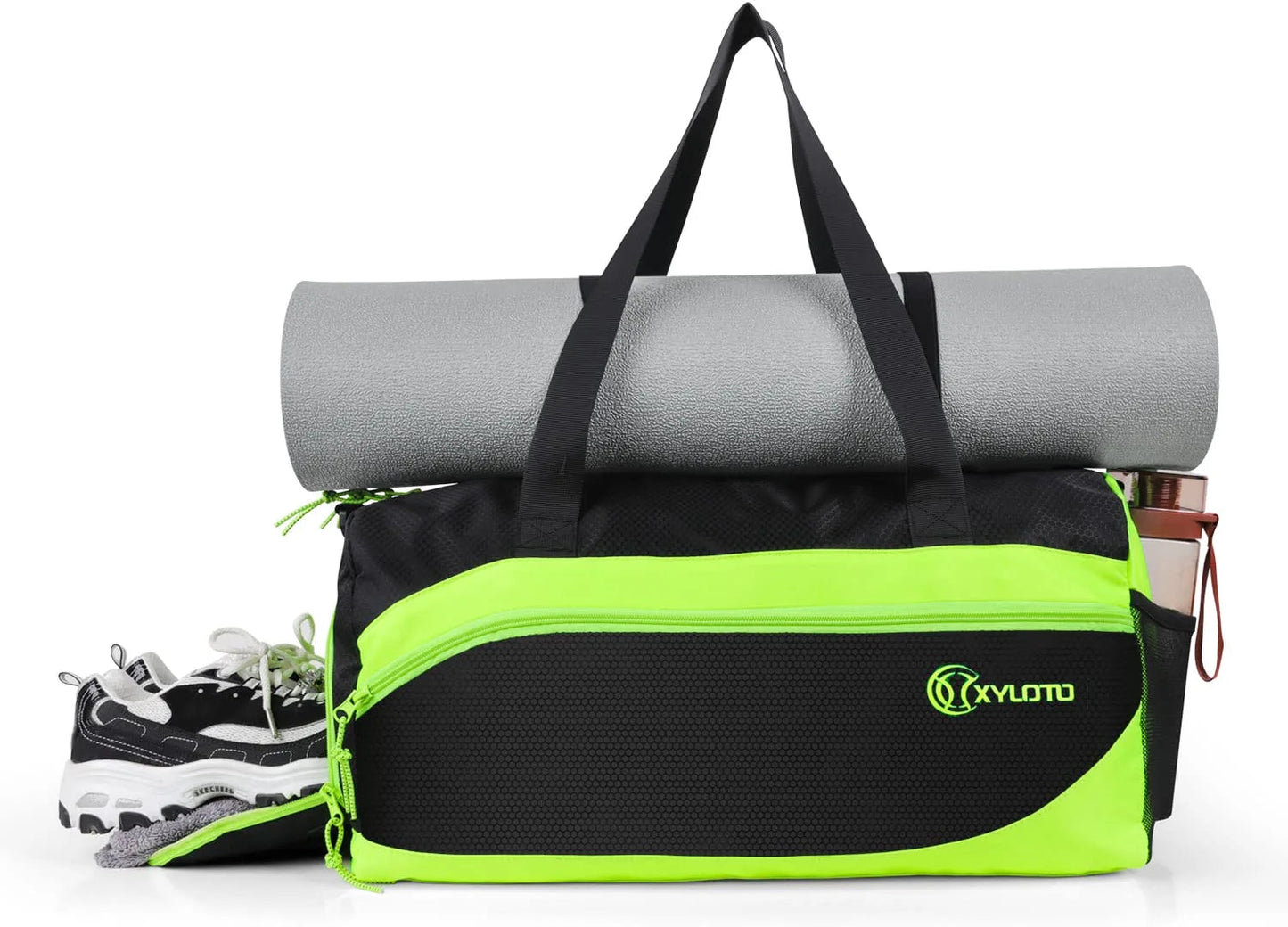 Yoga Mat Bag, Large Waterproof Oxford Fabric Gym Yoga Bag with Independent Shoe Compartment & Yoga Mat Holder, Lightweight Multi-Functional Sports Duffle Bag