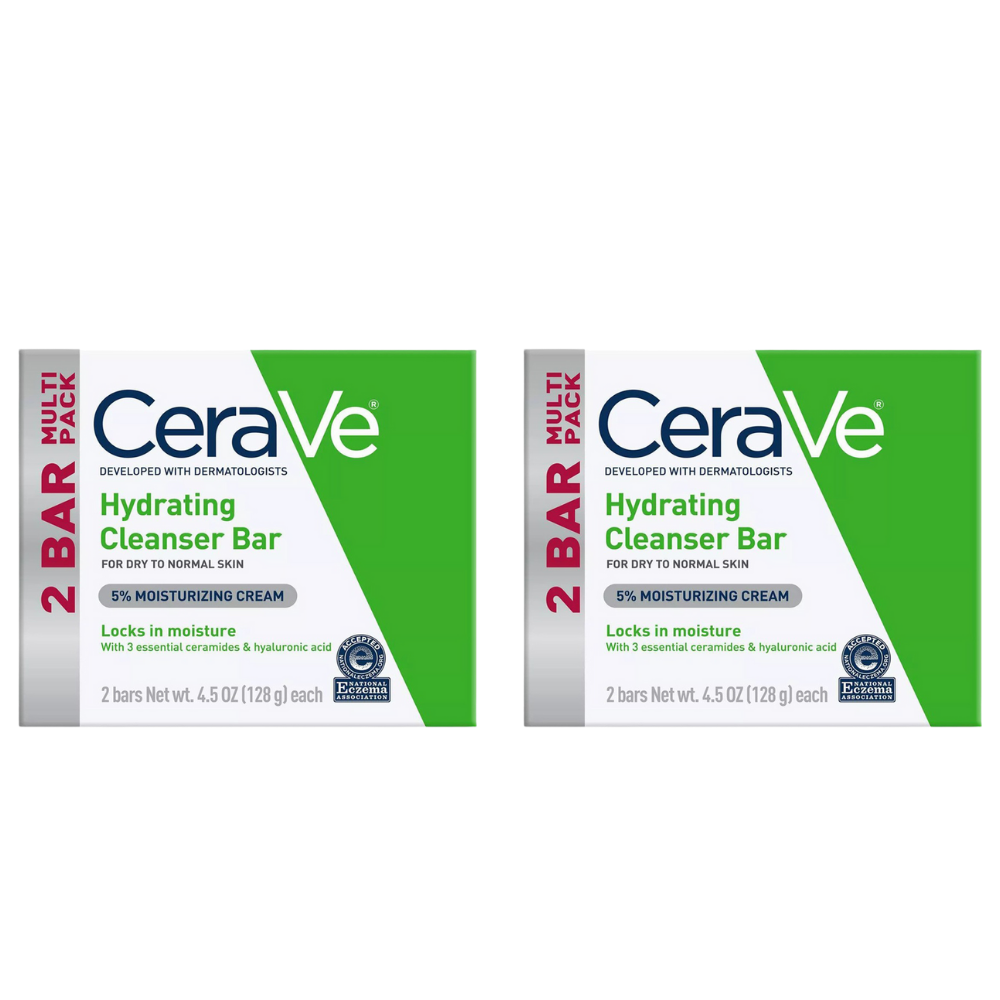 CeraVe Hydrating Cleansing Bar Soap for Dry to Normal Skin - 2 Pieces - 4.5oz/128gm Each