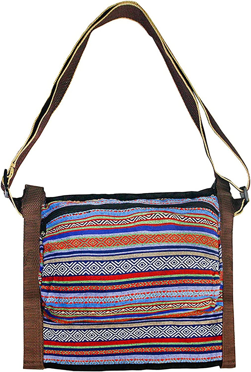 Grebest Yoga Mat Bag with Shoulder Strap,12.2" X 10.63"Bohemian Style Large Capacity Polyester Retro Adjustable Buckle Shoulder Bag for Gym