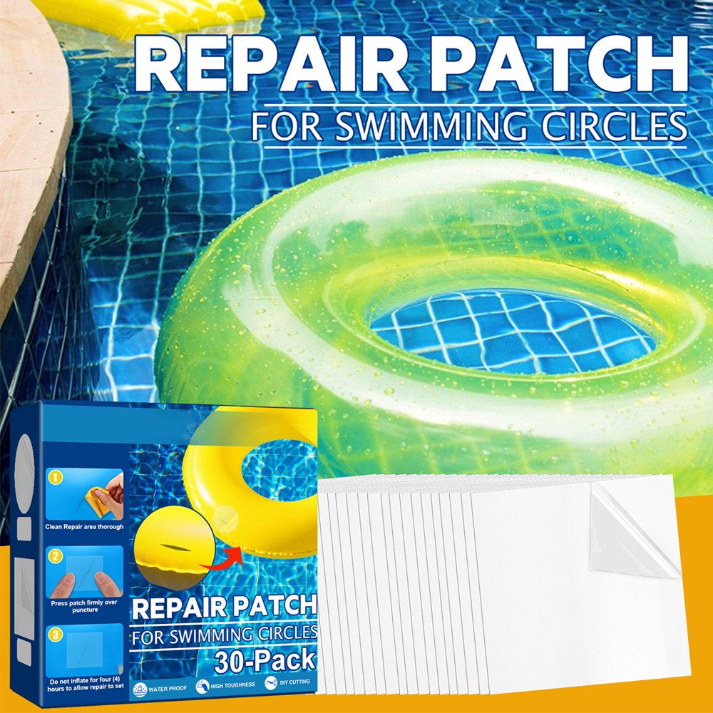 JOKAPY 30Pcs Repair Patches 2.4 X 2.4 Inch Repair Stickers Waterproof Transparent Swimming Rings Patches Kit for Inflatable Boats Air Bed Raft Kayak