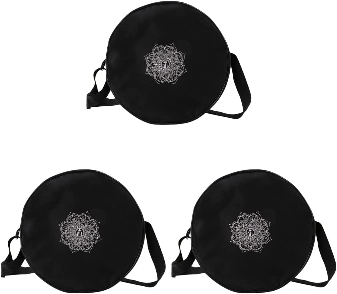 INOOMP 2Pcs Carrier Double Multipurpose Block Blocks Prop Starter Tote Back for Holder Strap Black Elegant Sports Large Storage Carrying Pattern Exercise Yoga Er Travel Capacity