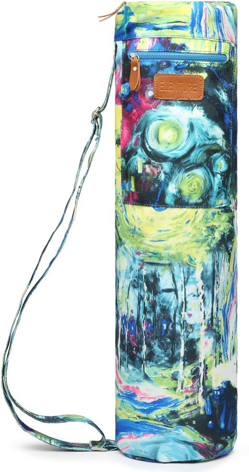 ELENTURE Yoga Mat Bag for 1/4-Inch 1/3-Inch Thick Exercise Yoga Mat, Exercise Yoga Mat Carrier Full-Zip Yoga Mat Carry Bag with Pockets and Adjustable Strap