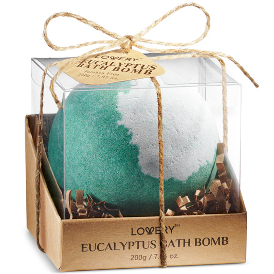 Eucalyptus Handmade Bath Bomb - 7oz Fizzy Natural Spa Bubble Ball