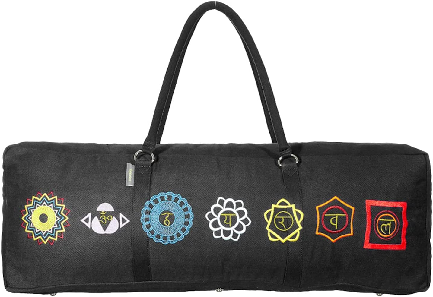 Seven Chakra Yoga Mat Bag | Buddhism Yoga Meditation Luxurious 7 Chakras Embroidery 100% Cotton Fabric Bag - Size - 29" X 8" X 12"
