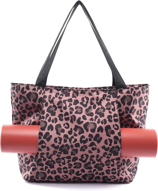 QXFEGJQ Yoga Mat Bag,Women Large Yoga Tote Bag Shoulder Bag Shoulder Bag Laptop Bag Top Handle Handbag with Hidden Velcro Pockets