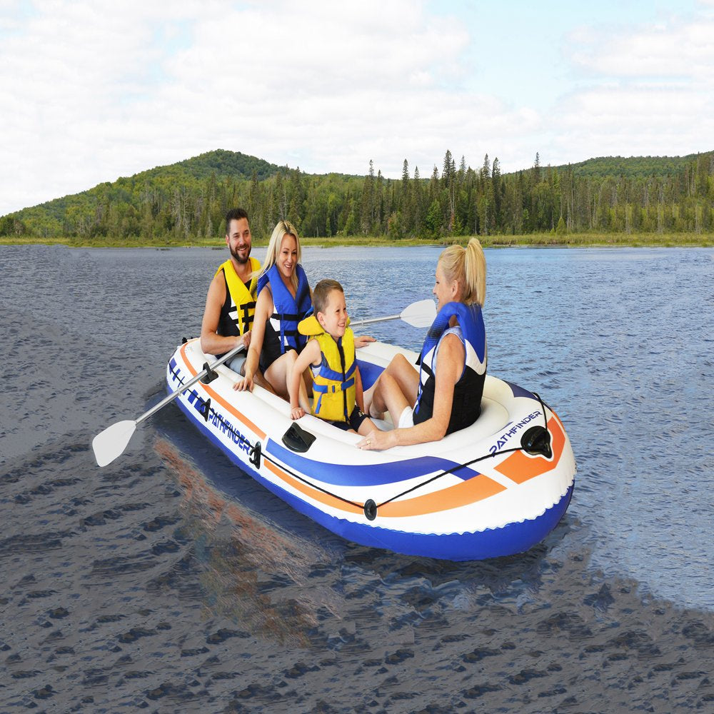 Pathfinder 10Ft 4-Person River Raft Inflatable Boat with Paddles