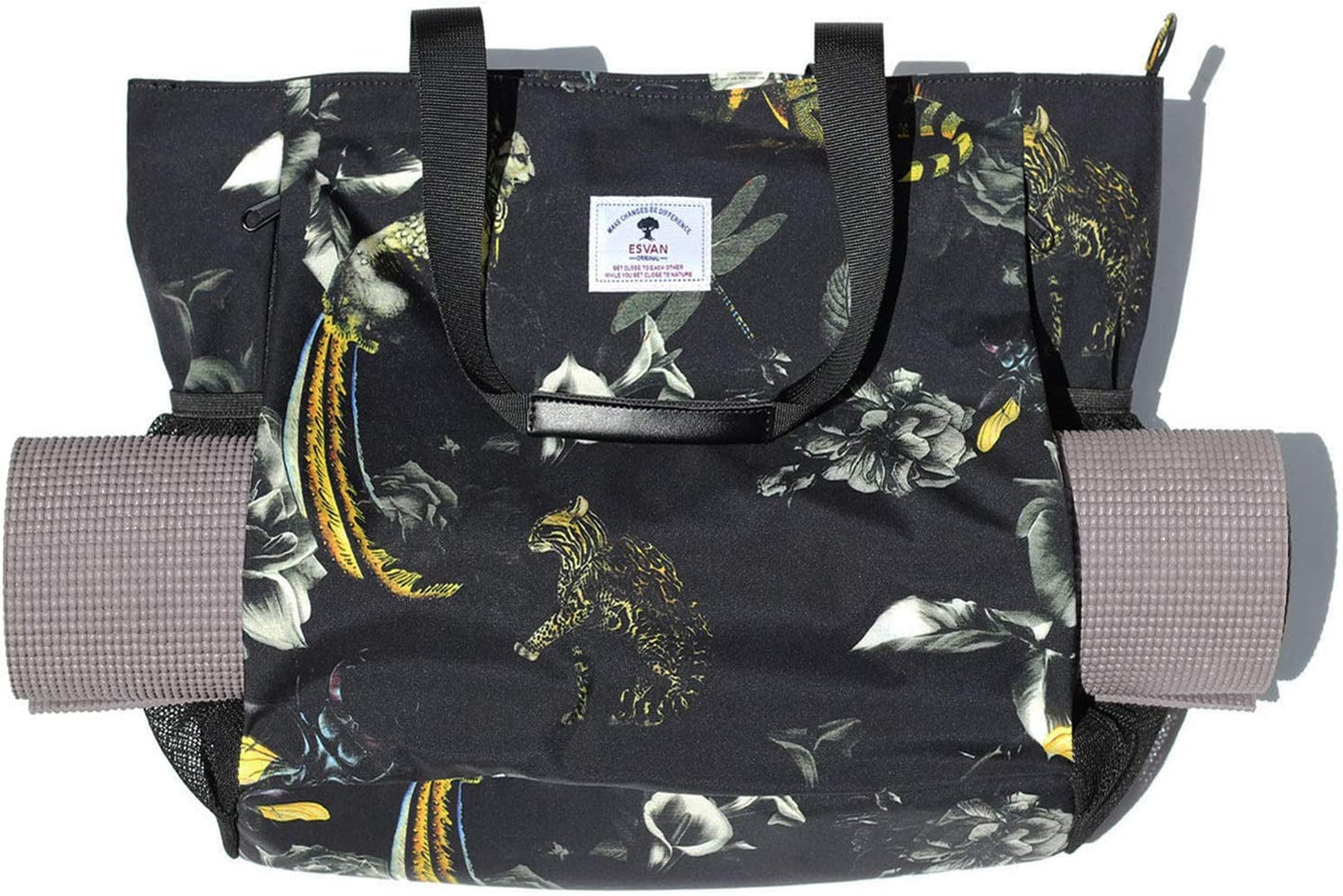 ESVAN Yoga Mat Bag Yoga Tote Carrier Shoulder Bag Carryall Tote for Office,Yoga,Pilates,Travel,Beach and Gym