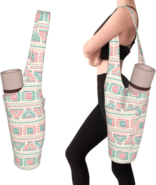 Goxhquz Yoga Mat Bag,Exercise Yoga Mat Carrier Bag with Large Size Pockets and inside Small Pocket Fit Most Size Mats for Women Men