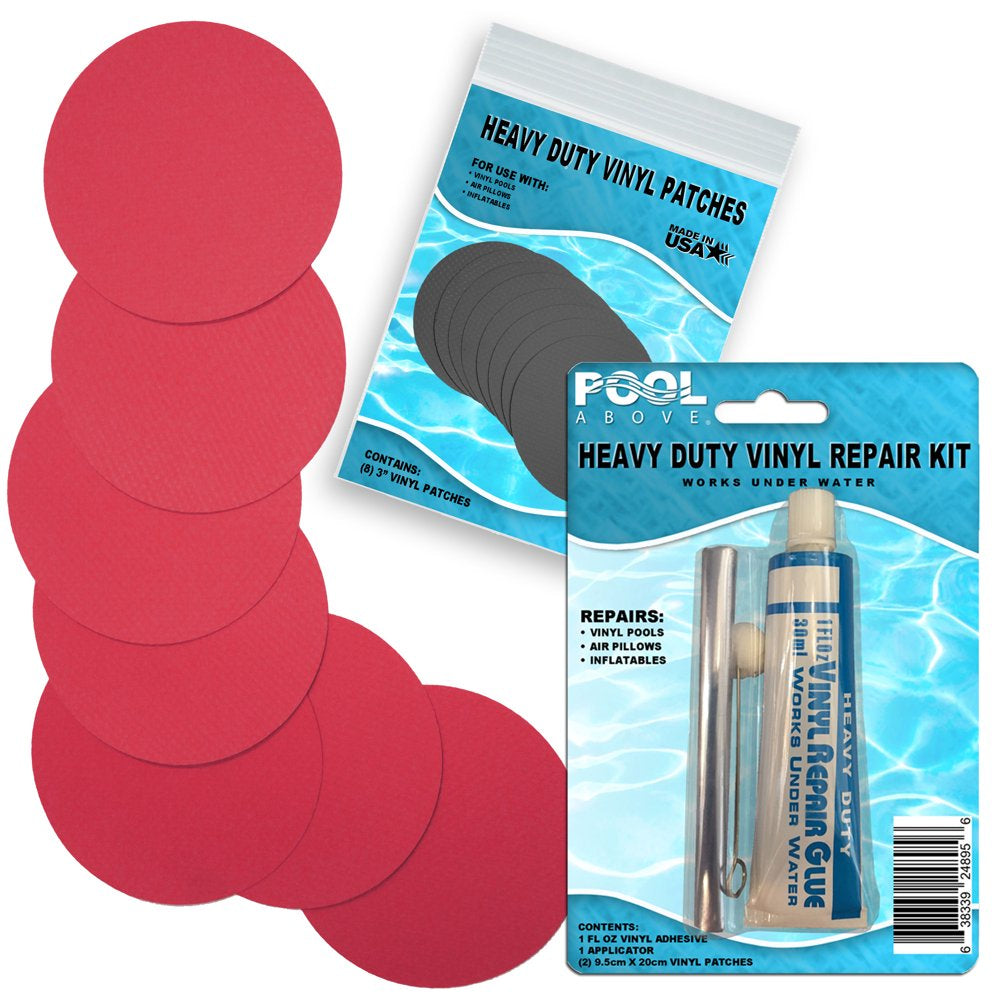 Heavy Duty Burgundy Vinyl Patch Glue Kit for Boats Pools Air Bed