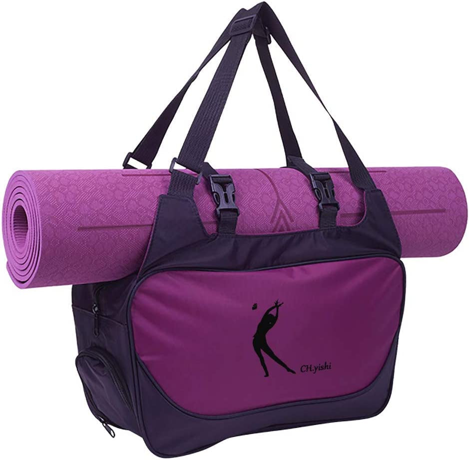 Ch.Yishi Gym Bag with Yoga Mat Holder，Yoga Mat Bags Fits All Your Daily Stuff for Women(No Yoga Mat)