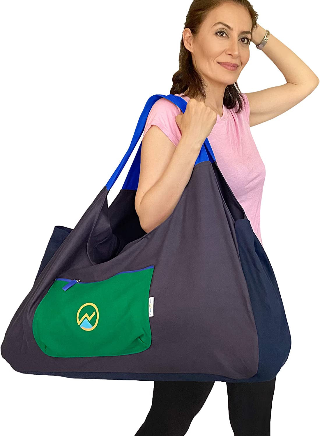 Joynwell Large Yoga Mat Bag Carrier for Yoga Mats, Yoga Bolster, Yoga Block, Workout Stuff, Thick, 12 Oz Canvas Exercise Yoga Tote with Multi-Functional 4 Zipper Pocket