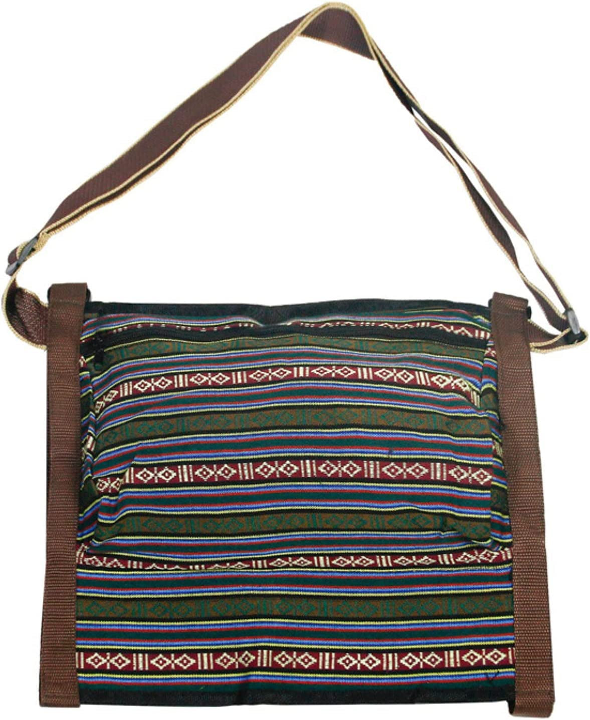 Grebest Yoga Mat Bag with Shoulder Strap,12.2" X 10.63"Bohemian Style Large Capacity Polyester Retro Adjustable Buckle Shoulder Bag for Gym