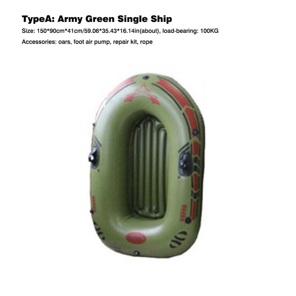 Atralife Inflatable Boat 1/2/3 Person Blow up Raft Set with Oars and Foot Pump for Fishing Lake Rafting