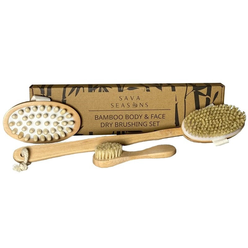 Bamboo Body & Face Dry Brushing Set