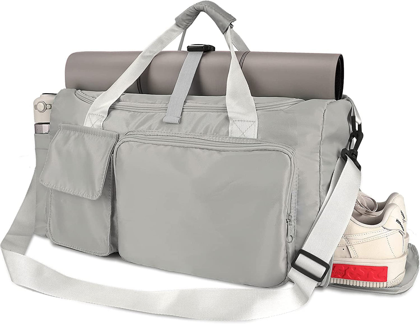 FULLSOFT Sports Gym Bag with Wet Pocket & Shoes Compartment and Yoga Mat Holder, Travel Duffel Bag for Men and Women Lightweight