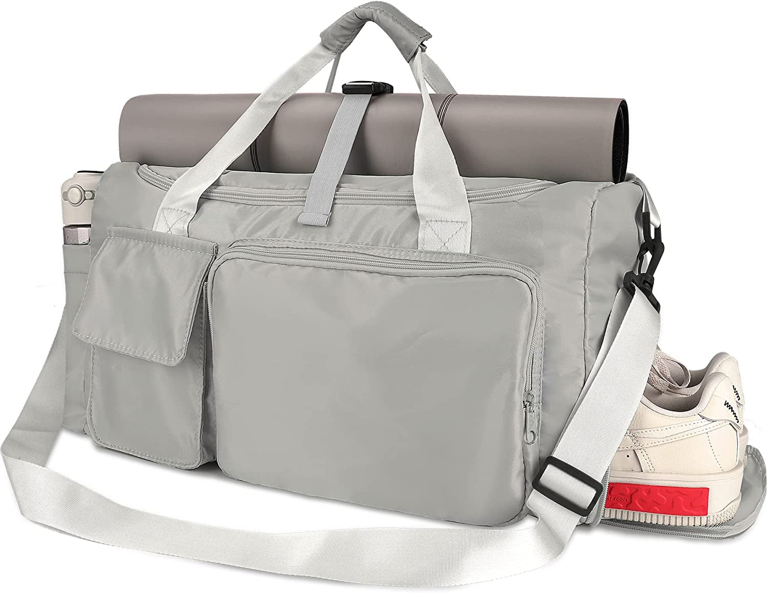 FULLSOFT Sports Gym Bag with Wet Pocket & Shoes Compartment and Yoga Mat Holder, Travel Duffel Bag for Men and Women Lightweight