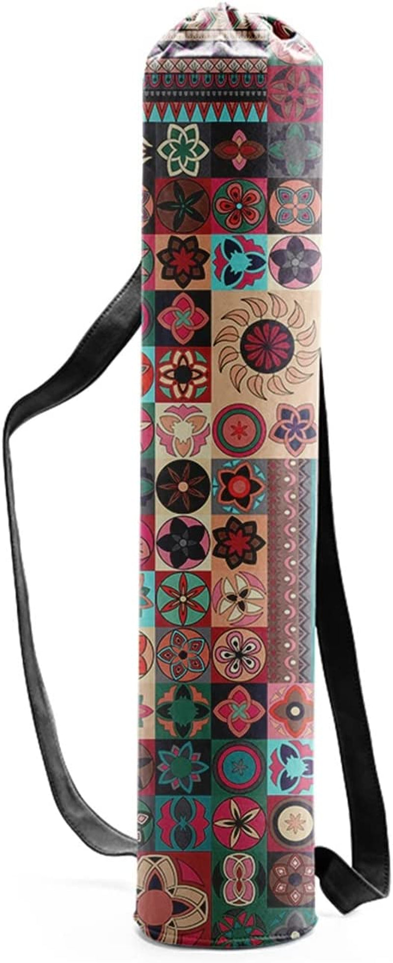 Yoga Mats Sports Mat Bag Portable Yoga Mat Bag Sports Fitness Print Canvas Drawstring Yoga Bag Outdoor Pilates Fashion Fitness Bag Foam Rollers