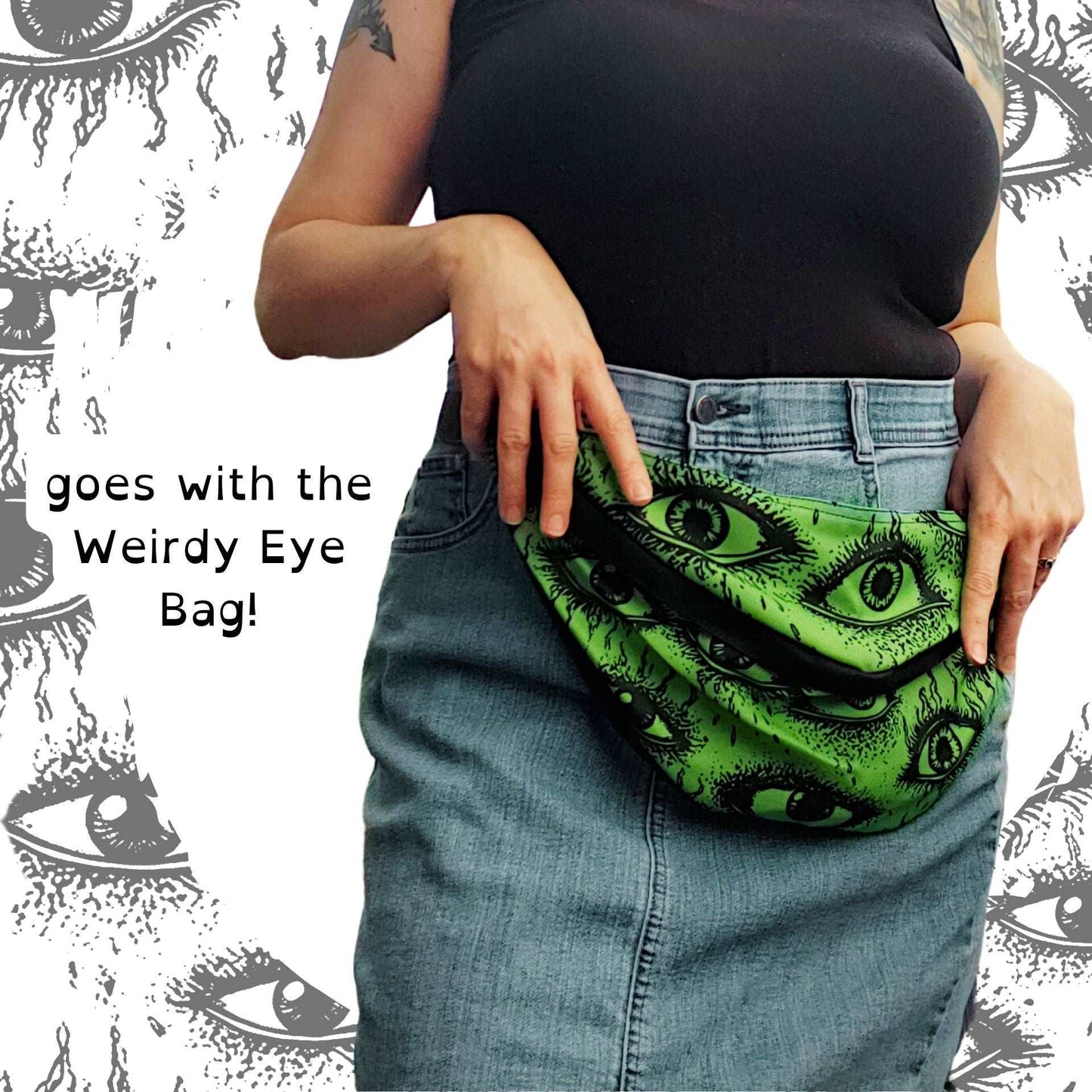Weirdy Eye Bowling Shirt Acid Goth Weirdcore Eyeball Nonbinary Webcore Weird Stuff