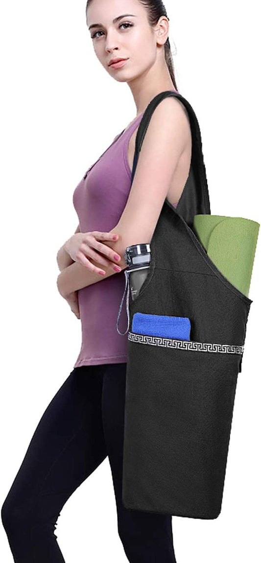 ELENTURE Yoga Mat Bag with Strap for 1/4-Inch 1/3-Inch Thick Exercise Yoga Mat, Yoga Mat Tote Carrier Bag with Pockets