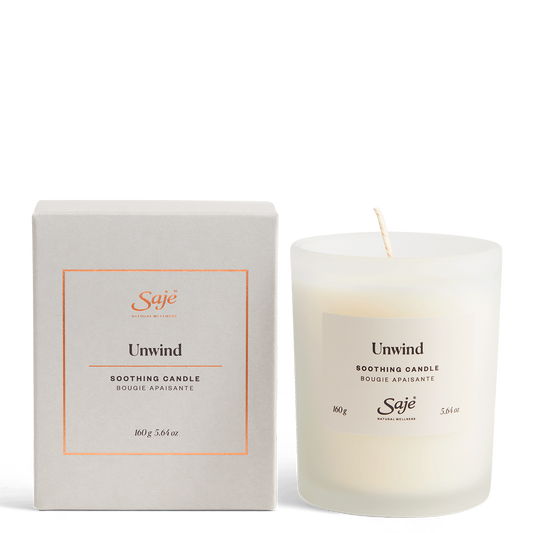 Saje Unwind Candle Soothing Setting Cozy Up 100% Natural Lavender 160g NEW
